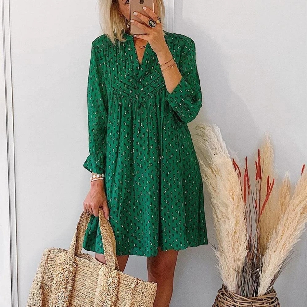Babydoll green dress